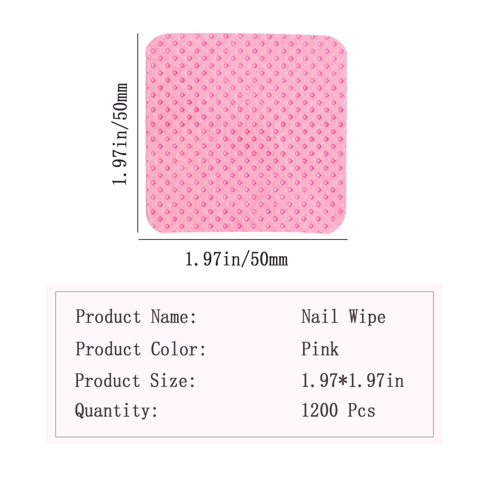 Lint Free Nail Wipes, 1200Pcs Pink Eyelash 1200 Count (Pack of 1),