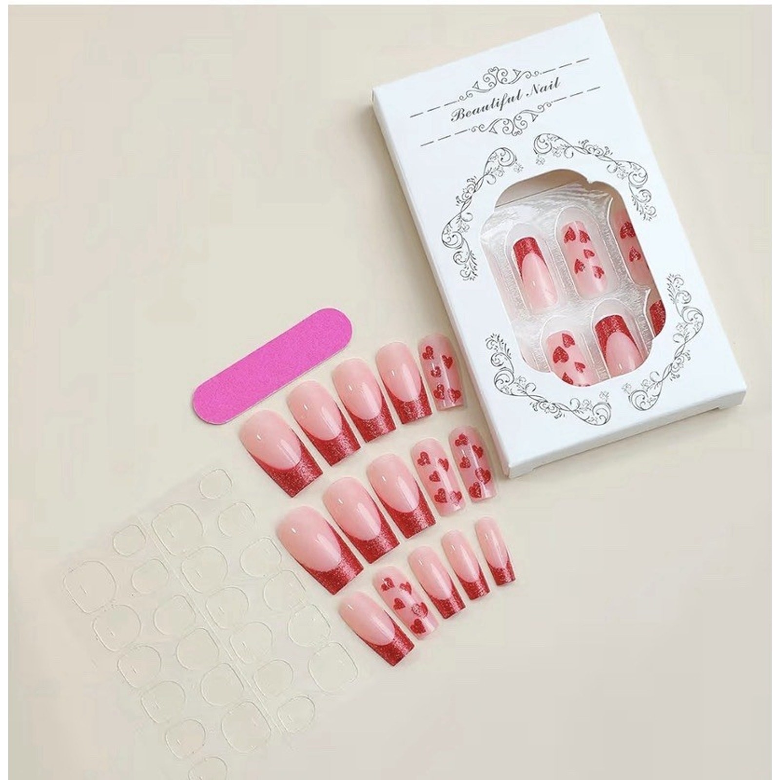 Valentine’s Day Press on Nails Long Square