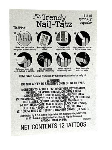 Trendy Nail-Tatz #14 of 15: Sprinkly Cupcake – 12 Nail Tattoos – Easy to Use 11