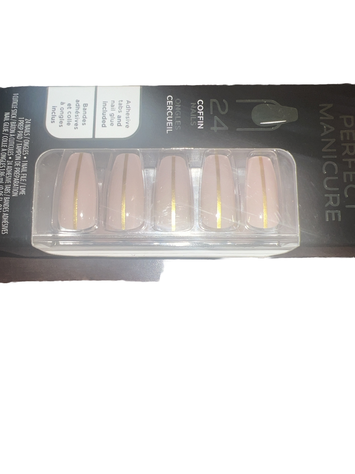 Sally Hansen Perfect Manicure Salon Effect, Meet Me in the Metal-24 Coffin Nails