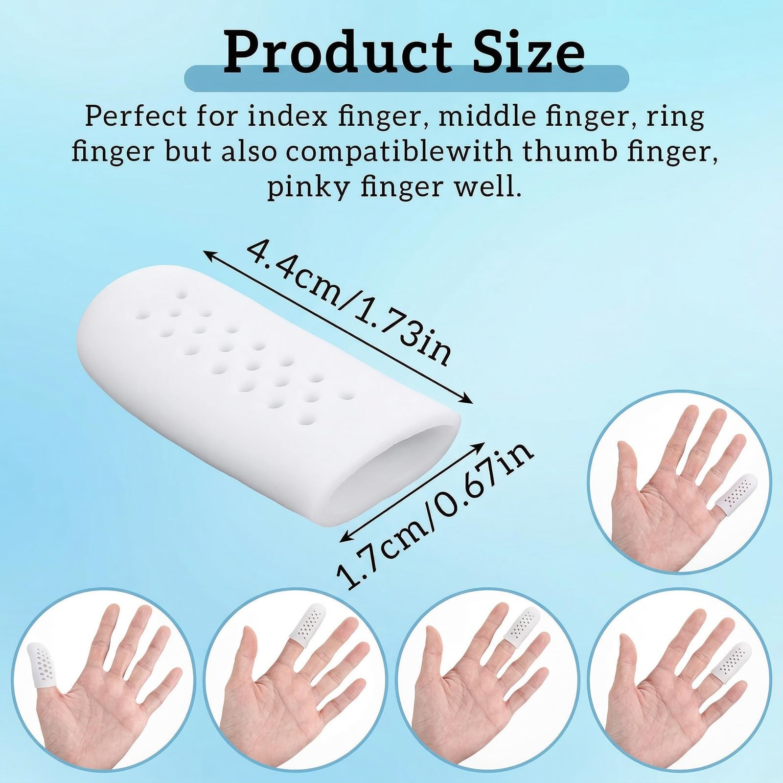 16 Pcs Silicone Finger Sleeve Gel Finger Cot with Air Holes Breathable Finger…