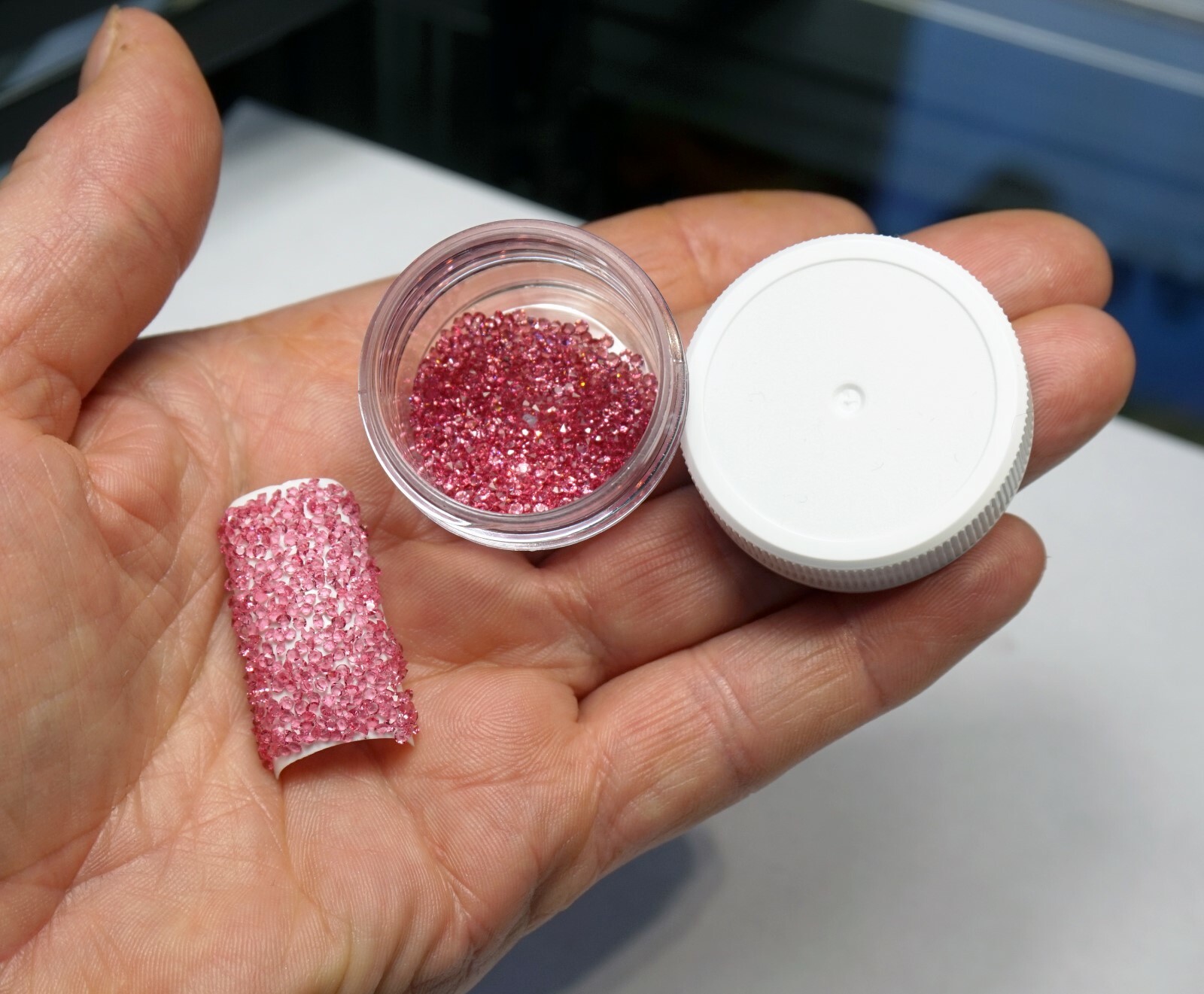 PREMIUM PINK CRYSTALS FOR NAILS 1000 Pixiecrystals Nail Art Small Gift
