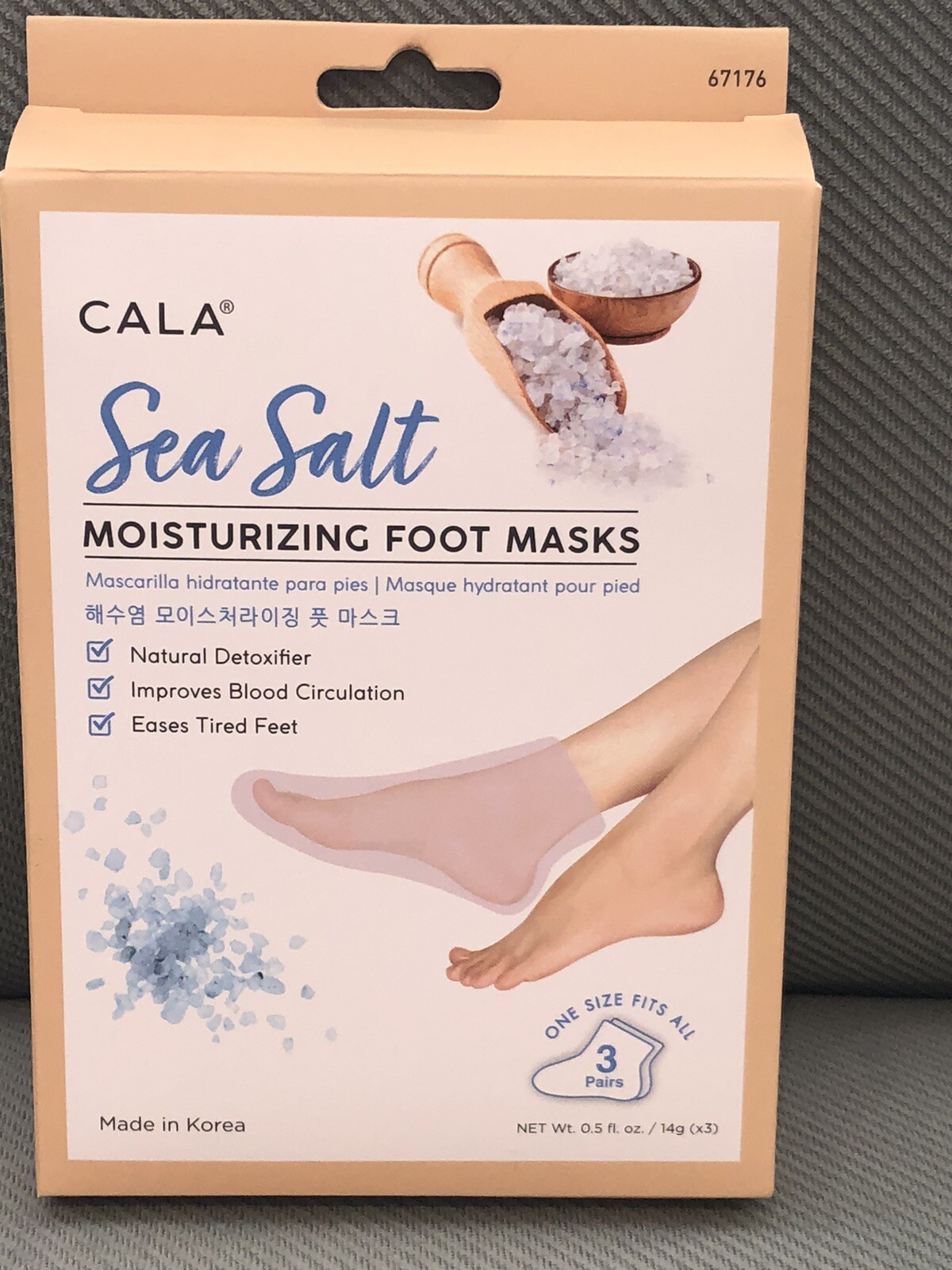 New CALA Sea Salt Moisturizing Foot Masks, 3 count , Hydrating, Nourishing