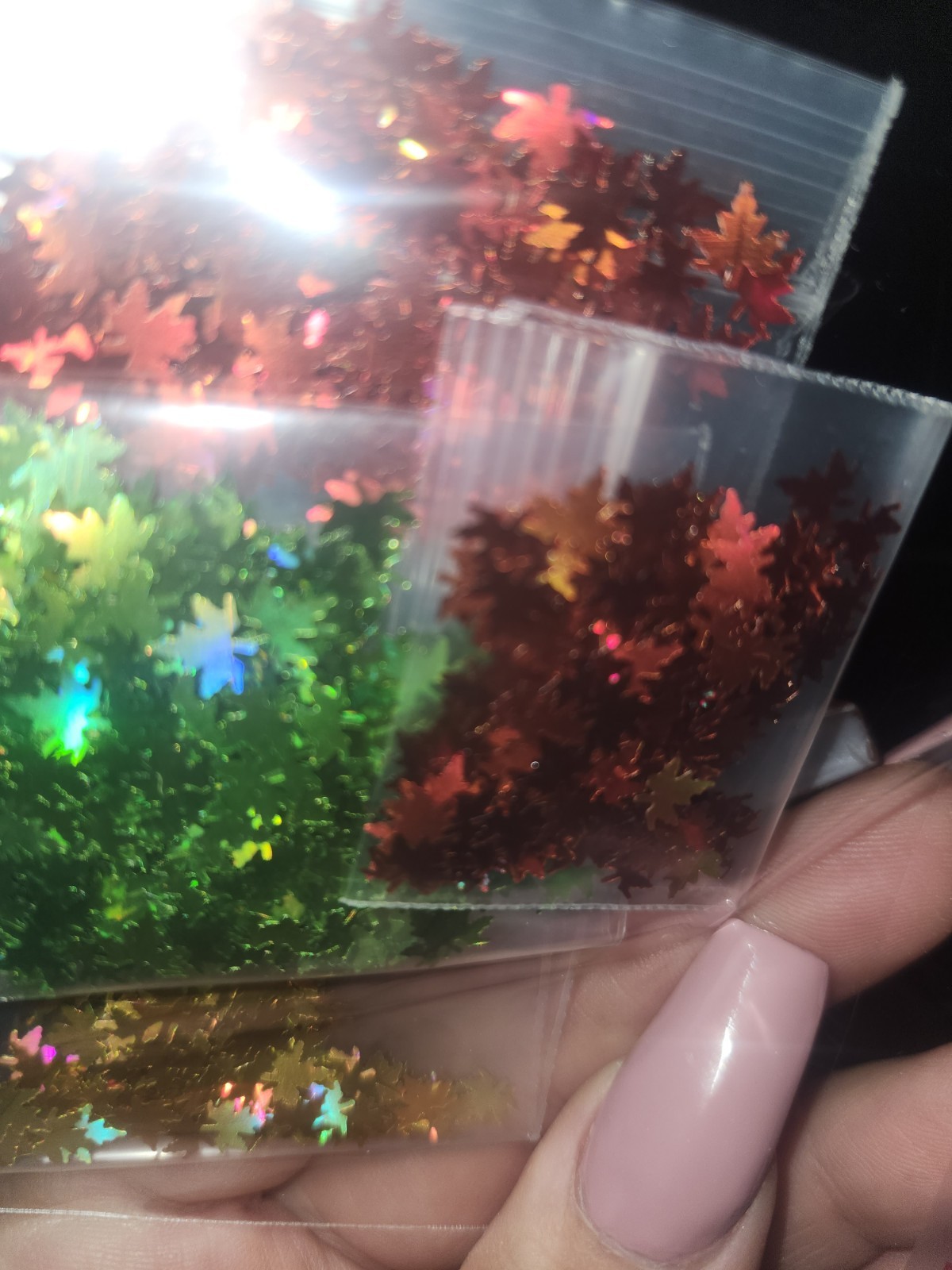 Hologrqphic Maple Leaf Glitter For Nails 1tsp Ea, 4total Set