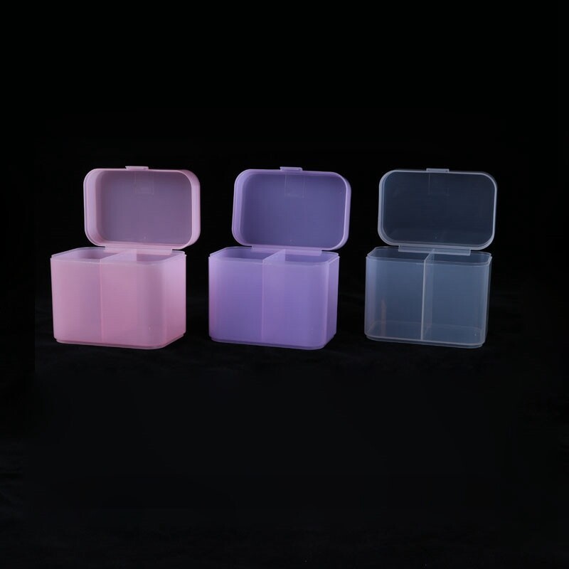 2 Grids Storage Tools Wipes Brush Grids Art Material Cotton Nail Pads Container