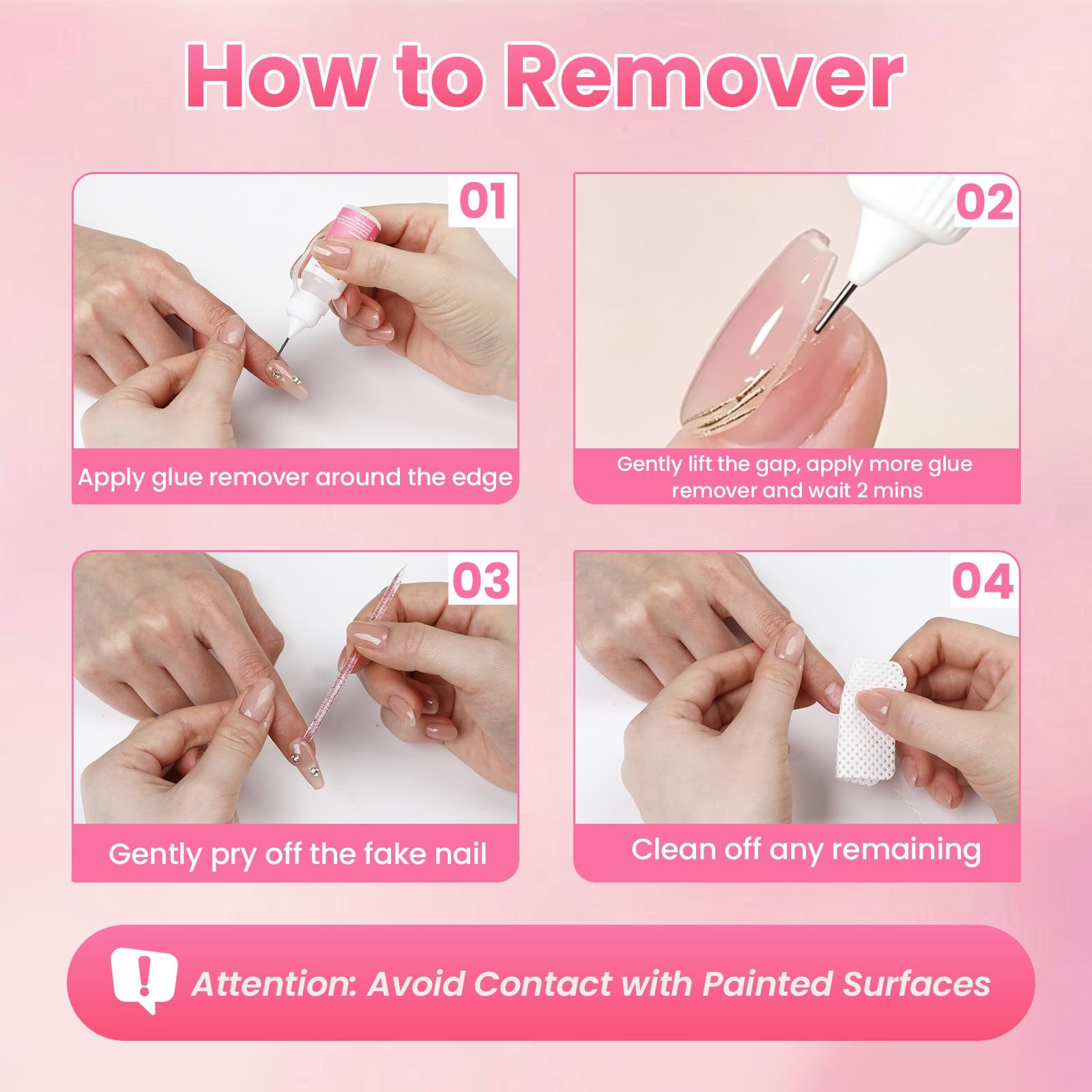 Semi Nail Glue Brush on Kit for Press on Nails & Nail False Tip