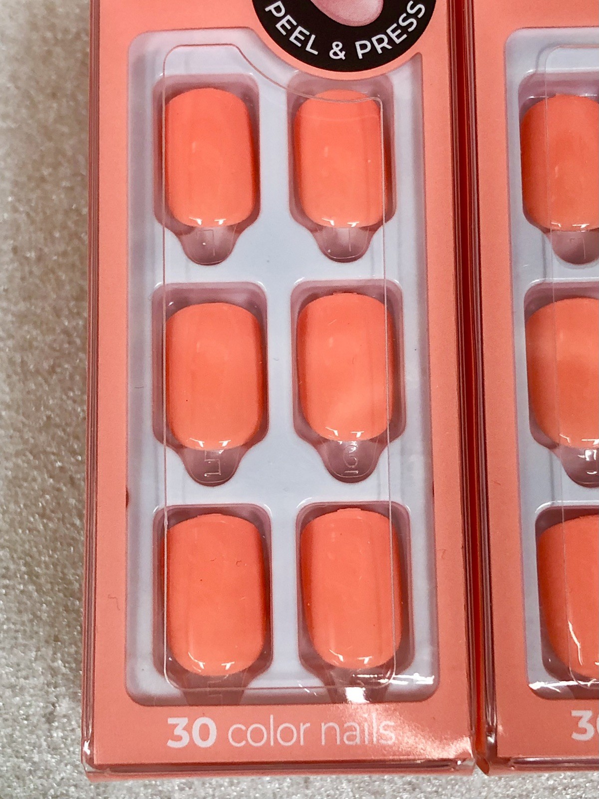Lot of 3 imPRESS Color Press-On Nails #57 Prime Time (Neon Coral) Short NEW