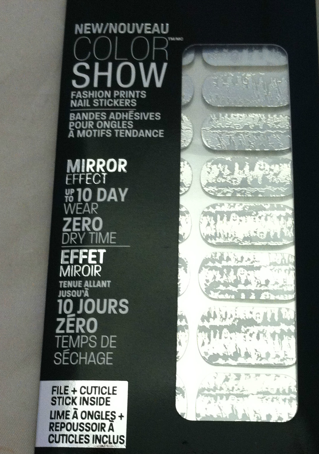 Maybelline Color Show Nail Stickers Mirror Effect *60 FRAYED FOILS* Silver BNew