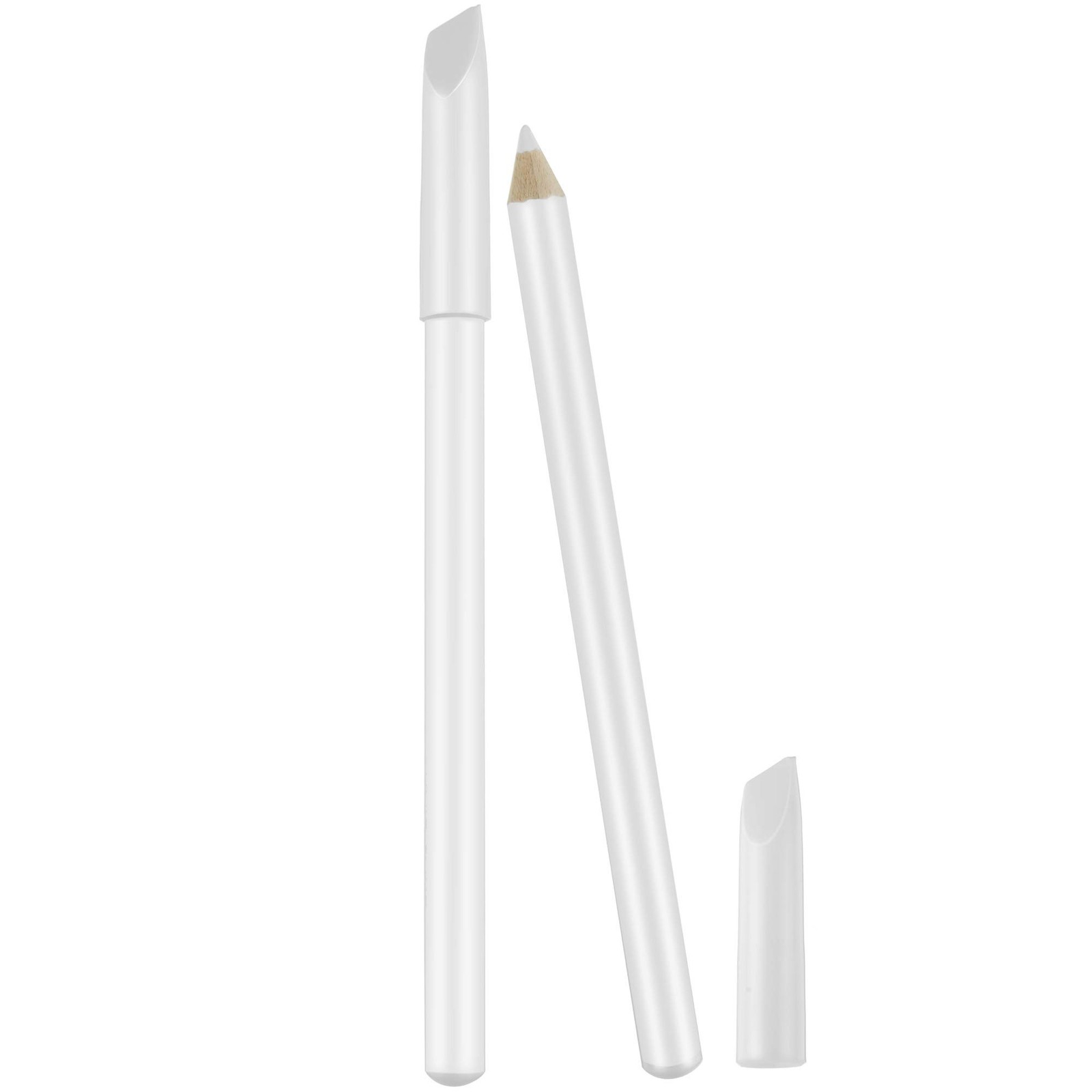 2 Pieces White Nail Pencil 2-in-1 Whitening French Nail Pencil w/ Cuticle Pusher