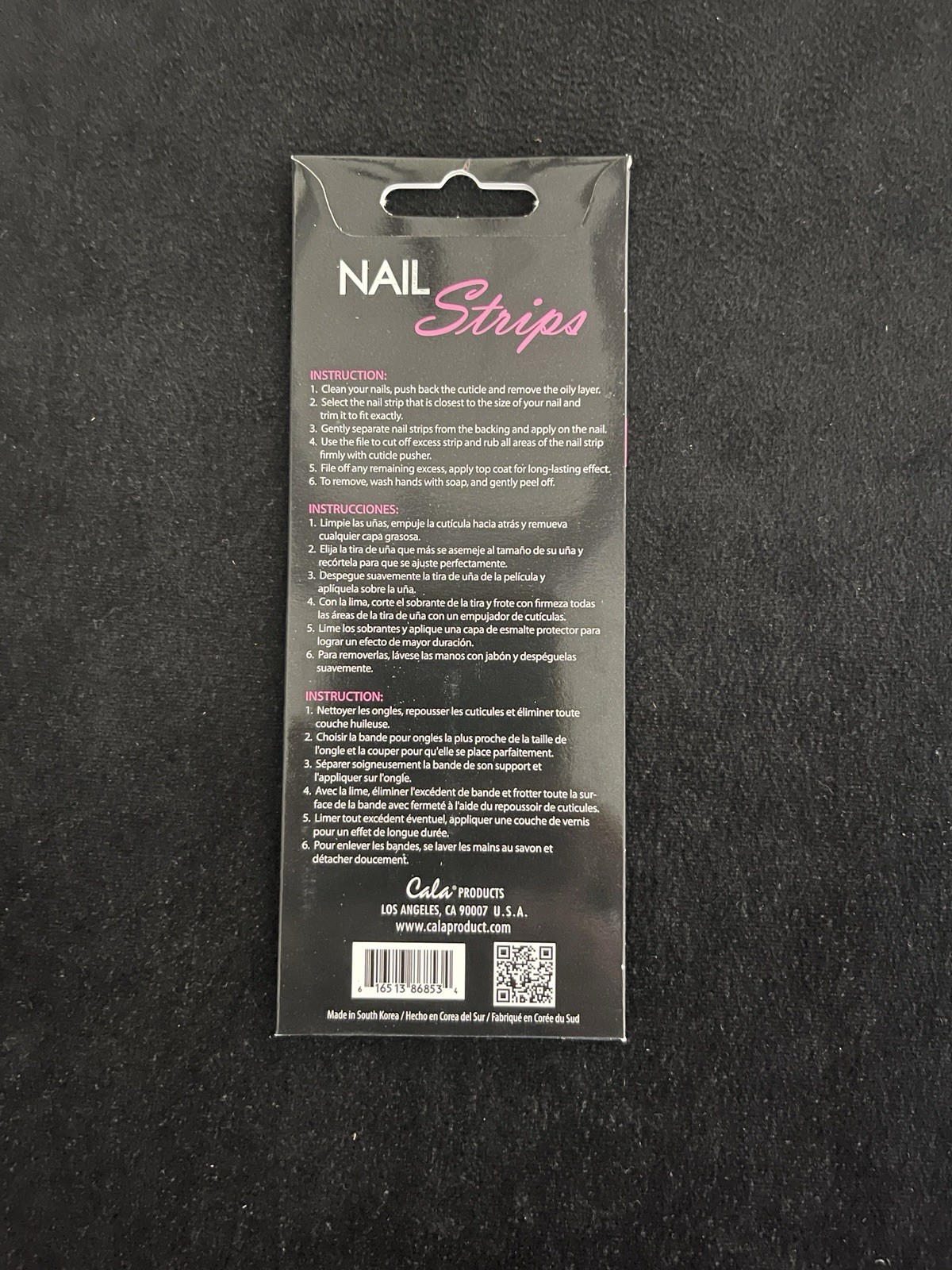 Lot Of 12 Packs Of Cala Trendy Design Nail Strips. Oblong, Self Adhesive. #86853
