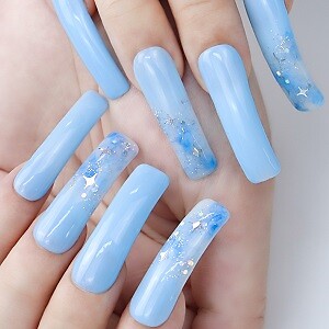 Half Cover French Square Nail Tips False Artificial Nails Acrylic Nail Tips