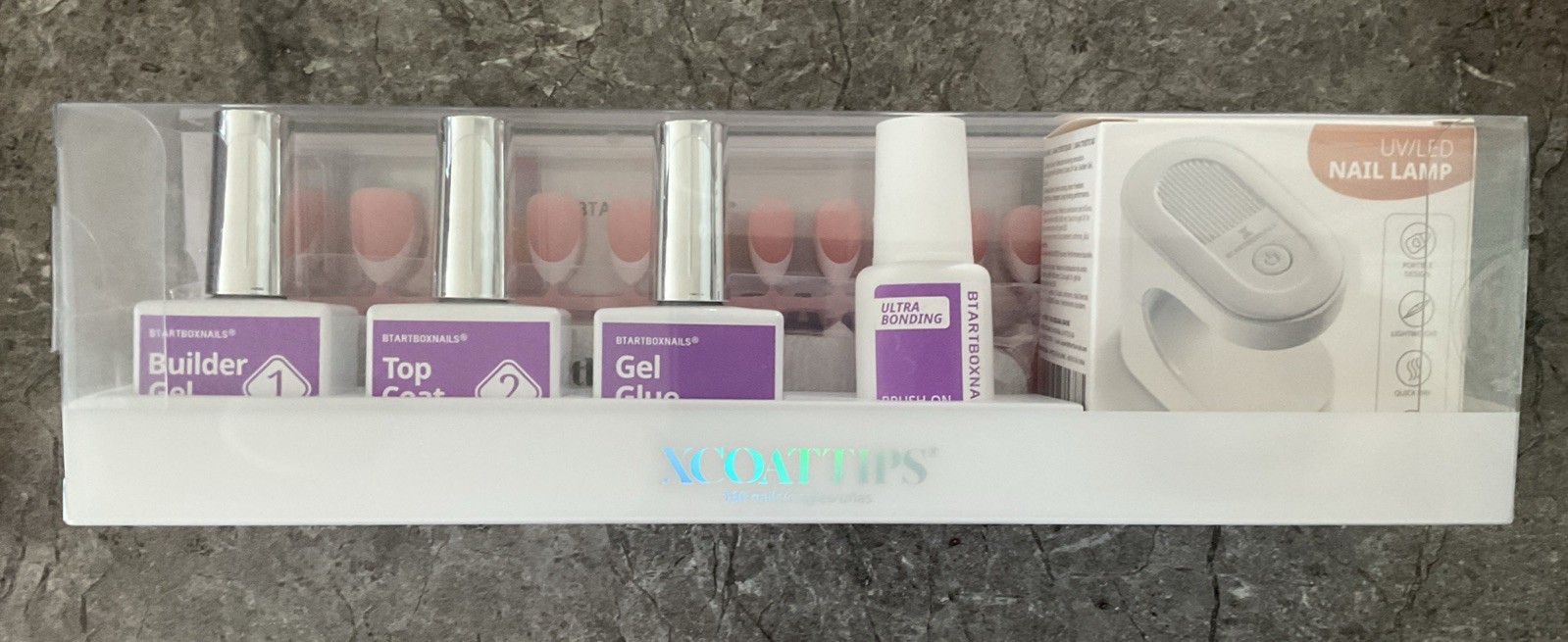 NIB BTARTBOX Short Almond X Coat Tips Press On Soft Gel Nails Kit 166 Pieces