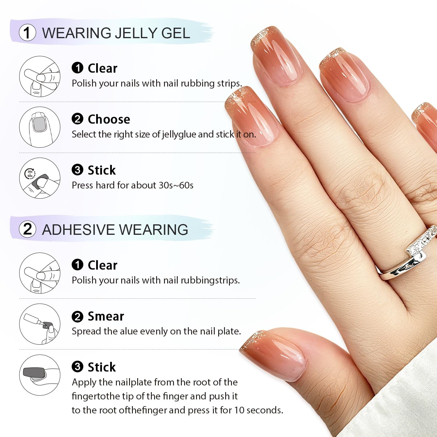 6 Packs (144 Pcs) US BEST SELLER Press on Nails cute nails 6-Style Bundle.