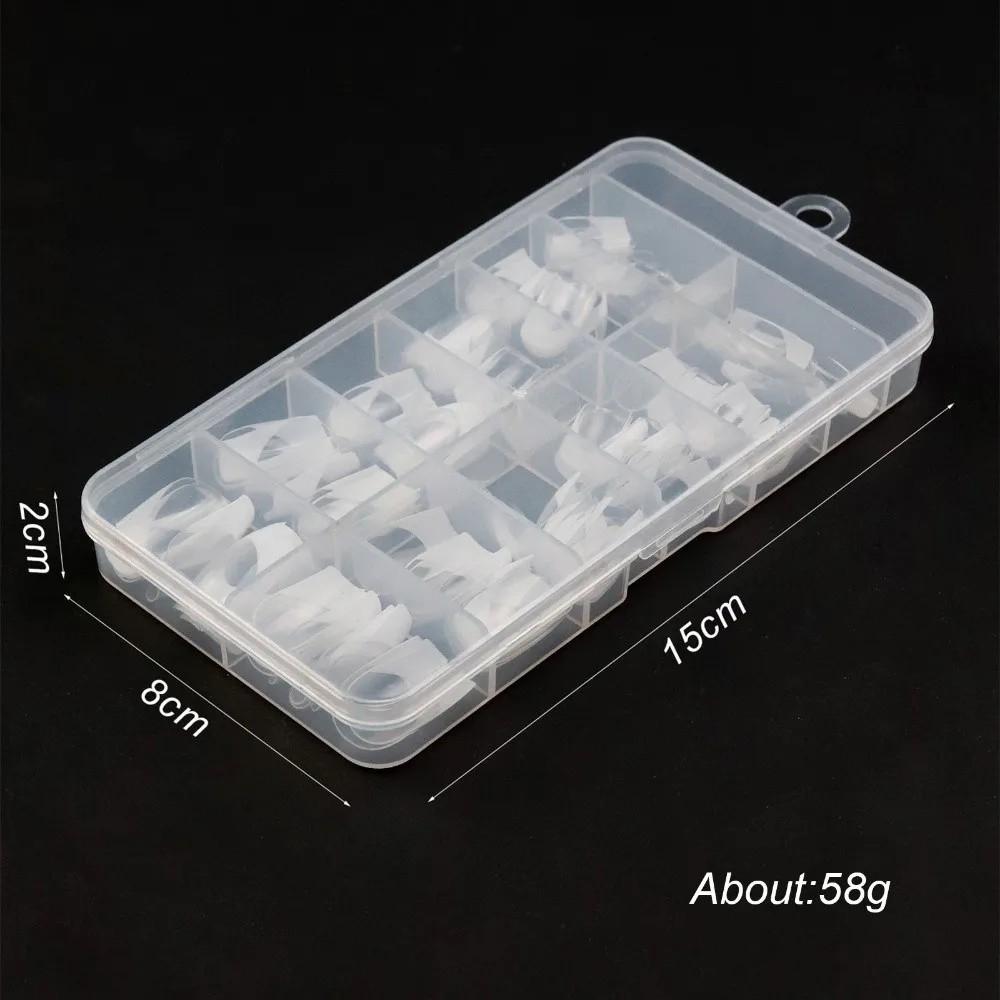 120Pcs False Nail Tips Short French Half Cover Artificial Acrylic Nails Clear