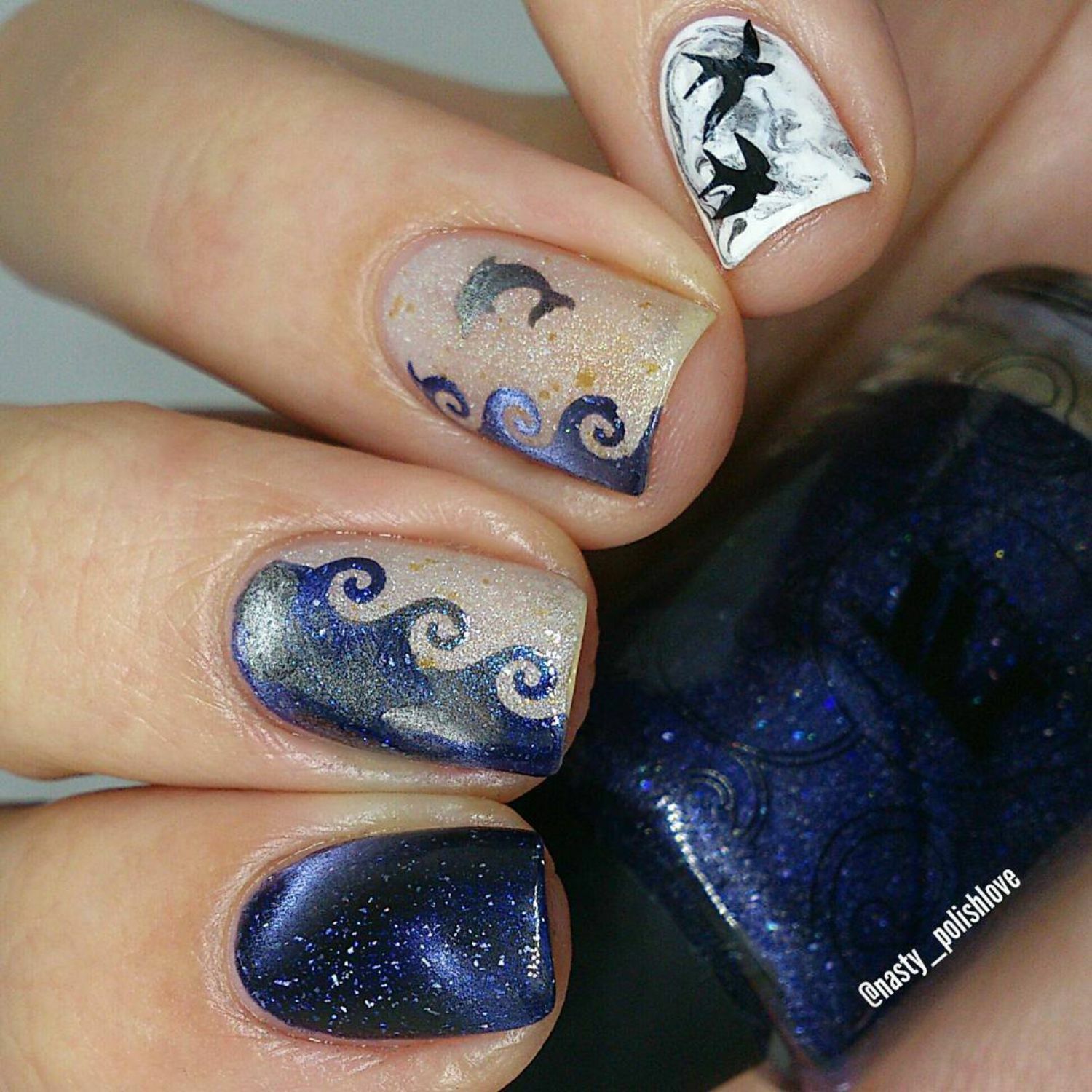 Dolphins Stencils for Nails, Nail Stickers, Nail Art, Nail Vinyls