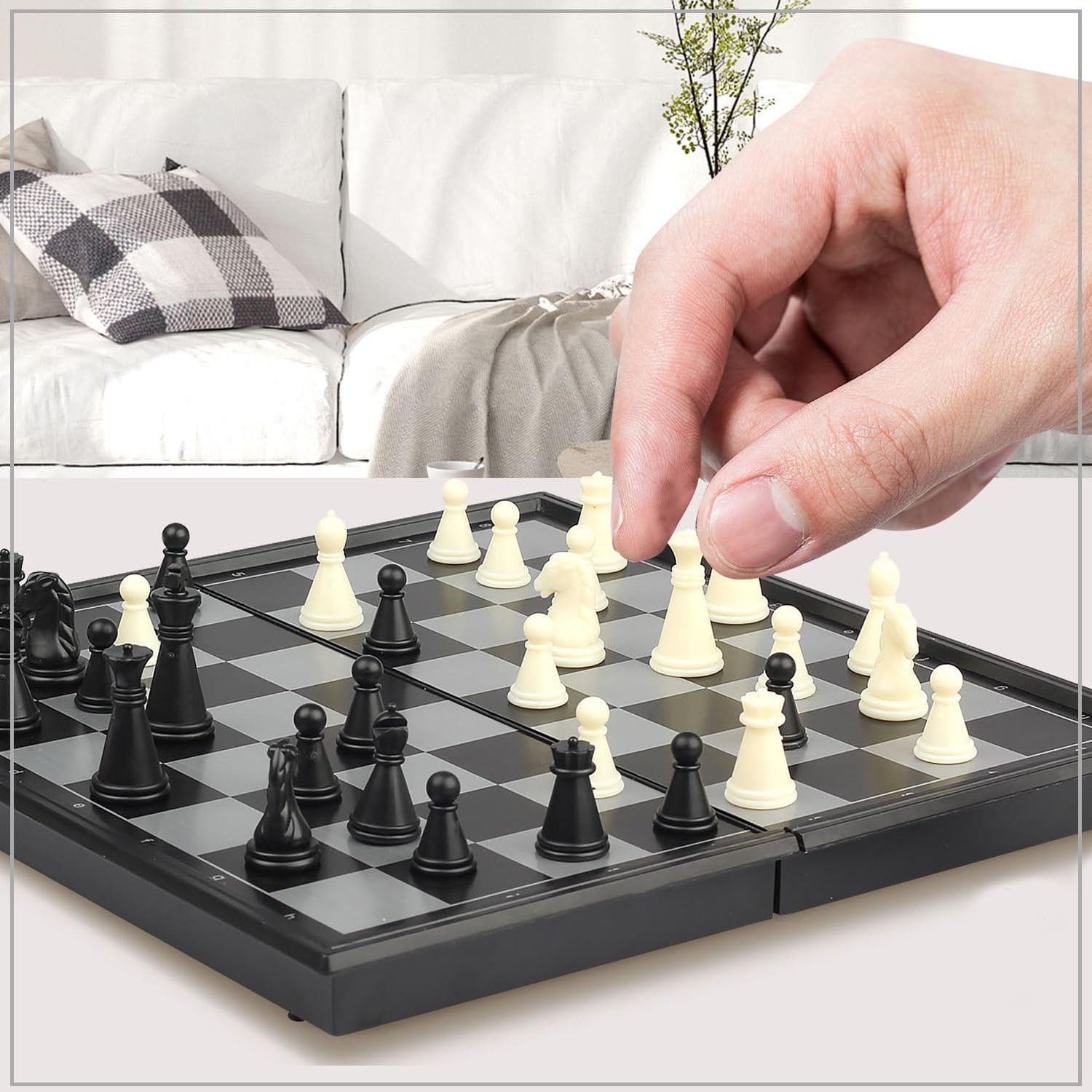 Travel Chess Set Magnetic Portable Folding Board – Small X-Small / 5.9 Inch