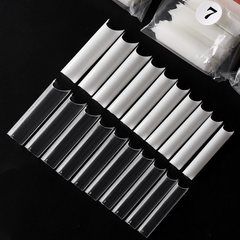 500Pcs/Bag XXL/M/S C Curve False Nail Tips Square Tip Gel Acrylic Nails 10 Sizes