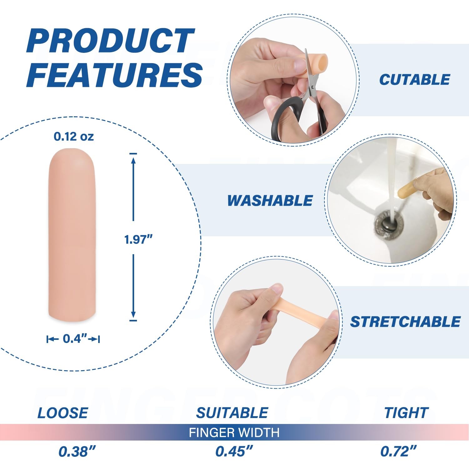 Gel Finger Cots Protectors, Silicone Fingers Covers Bandages Caps Sleeves for…