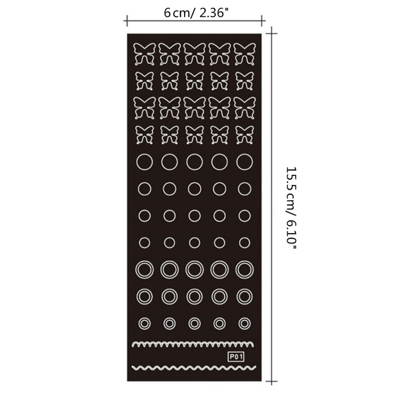 6pcs Nail Art Stickers Printing Template Stencil Tool for Creative Manicure