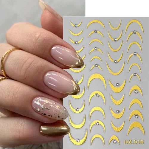 4 Sheets French Tip Nail Stickers 3D Self-Adhesive French Tip Nail Stickers-5