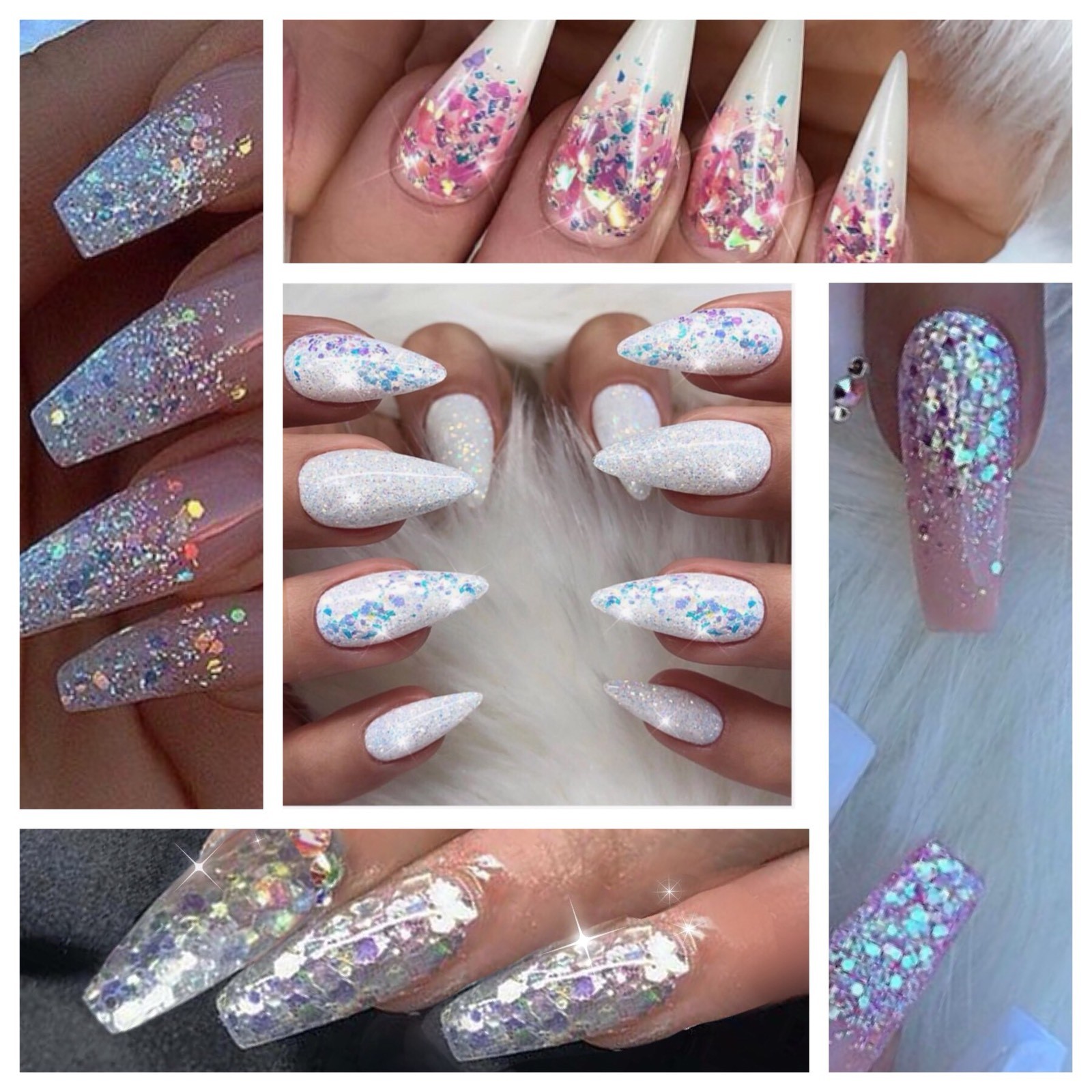 Pixel unicorn aurora effect powder NAIL ART GLITTER AB Mermaid Diamond mix DT-H