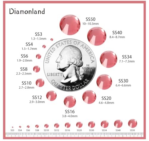 Diamonland Flatback Glass Crystal Rhinestones Rounds Gems for Bedazzling Nail…