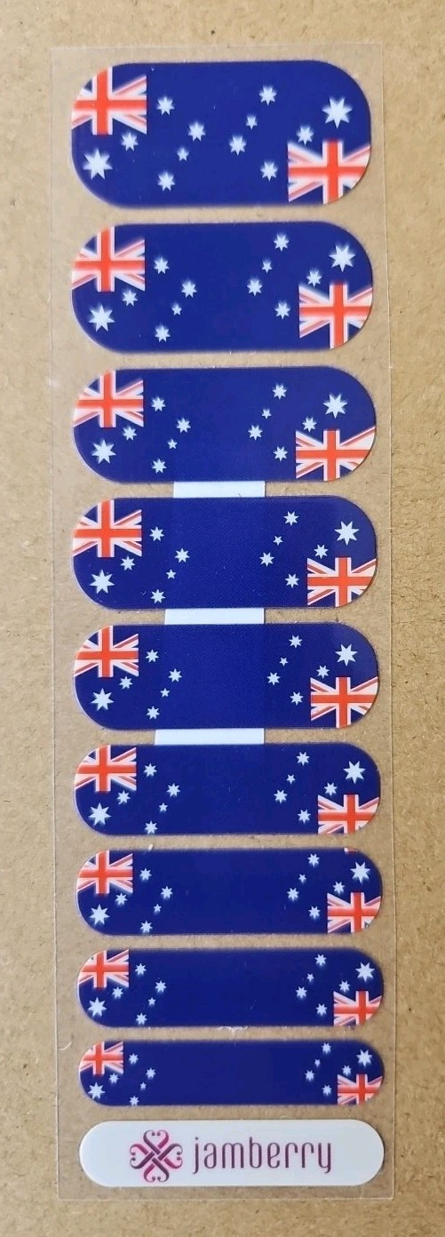 JAMBERRY AUSTRALIA FAIR HALF SHEET NAIL WRAP AUSTRALIA DAY AUSTRALIAN FLAG