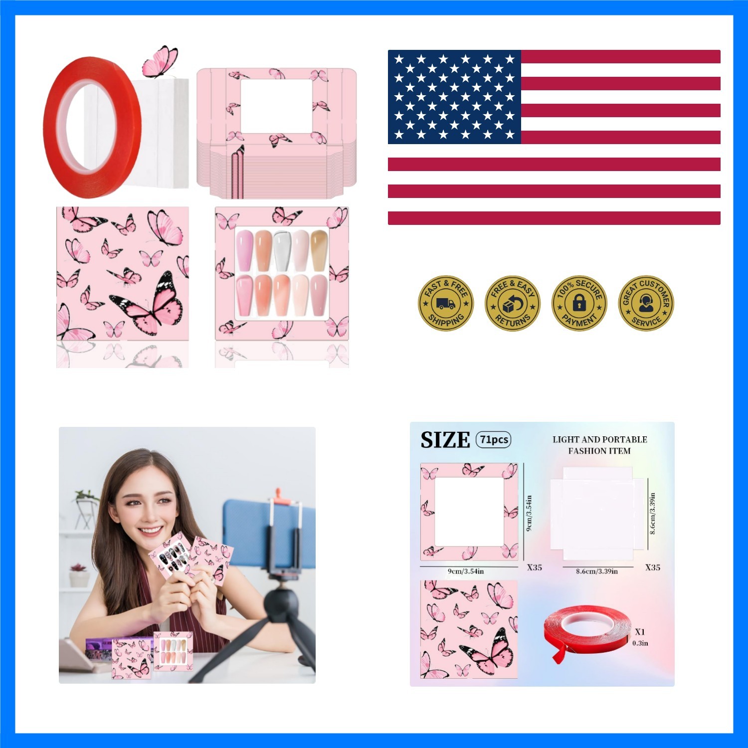 35 Pcs Press On Nail Storage Empty Nail Organizer Box | Press on Nail Packagi…