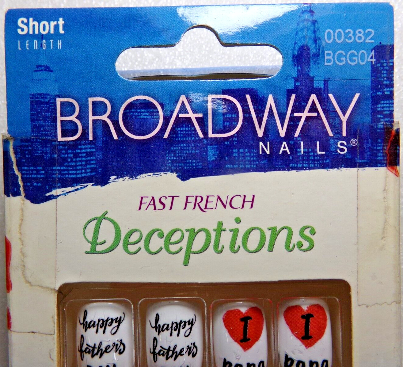 Broadway By Kiss Nail GLUE ON Short French Father’s Day