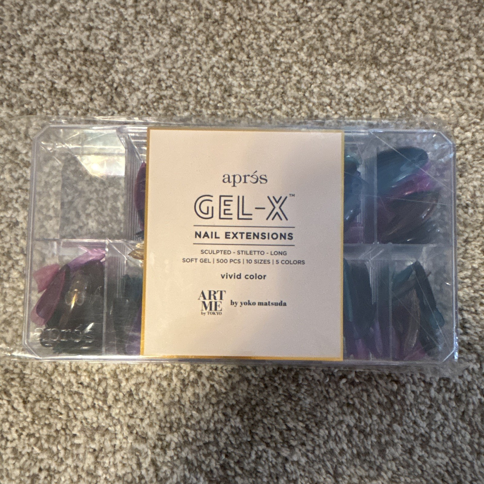 Aprés GEL-X Soft Gel Full Cover Nail Tips Stiletto Long Vivid Multicolor