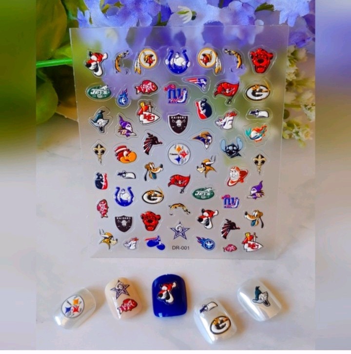 NFL 5D High Quality Nail Sticker Wraps Decals Limited Collection *Please Read!*
