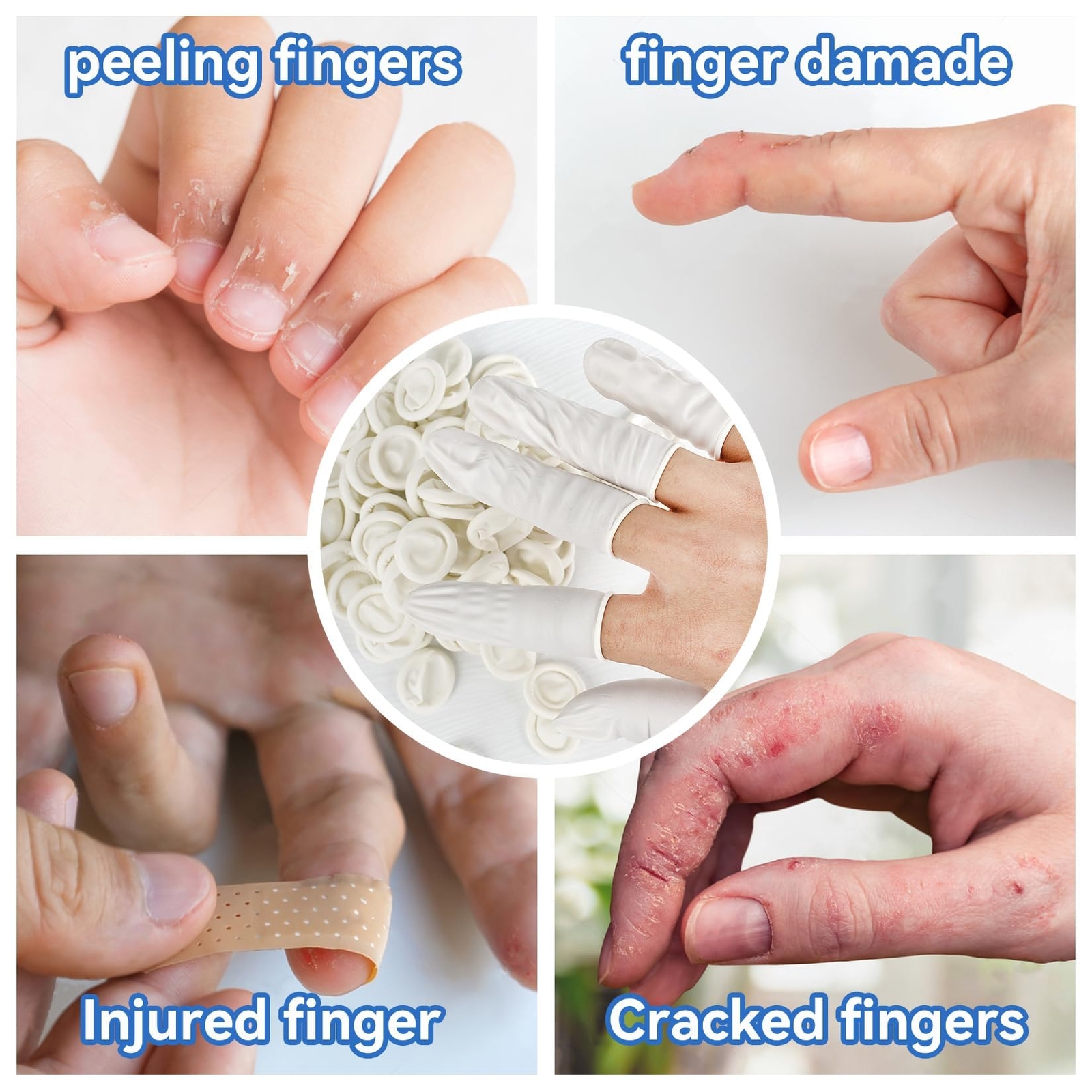 Disposable Finger Cots Rubber Fingertips Thumb Cover for Nail Art Tattoo