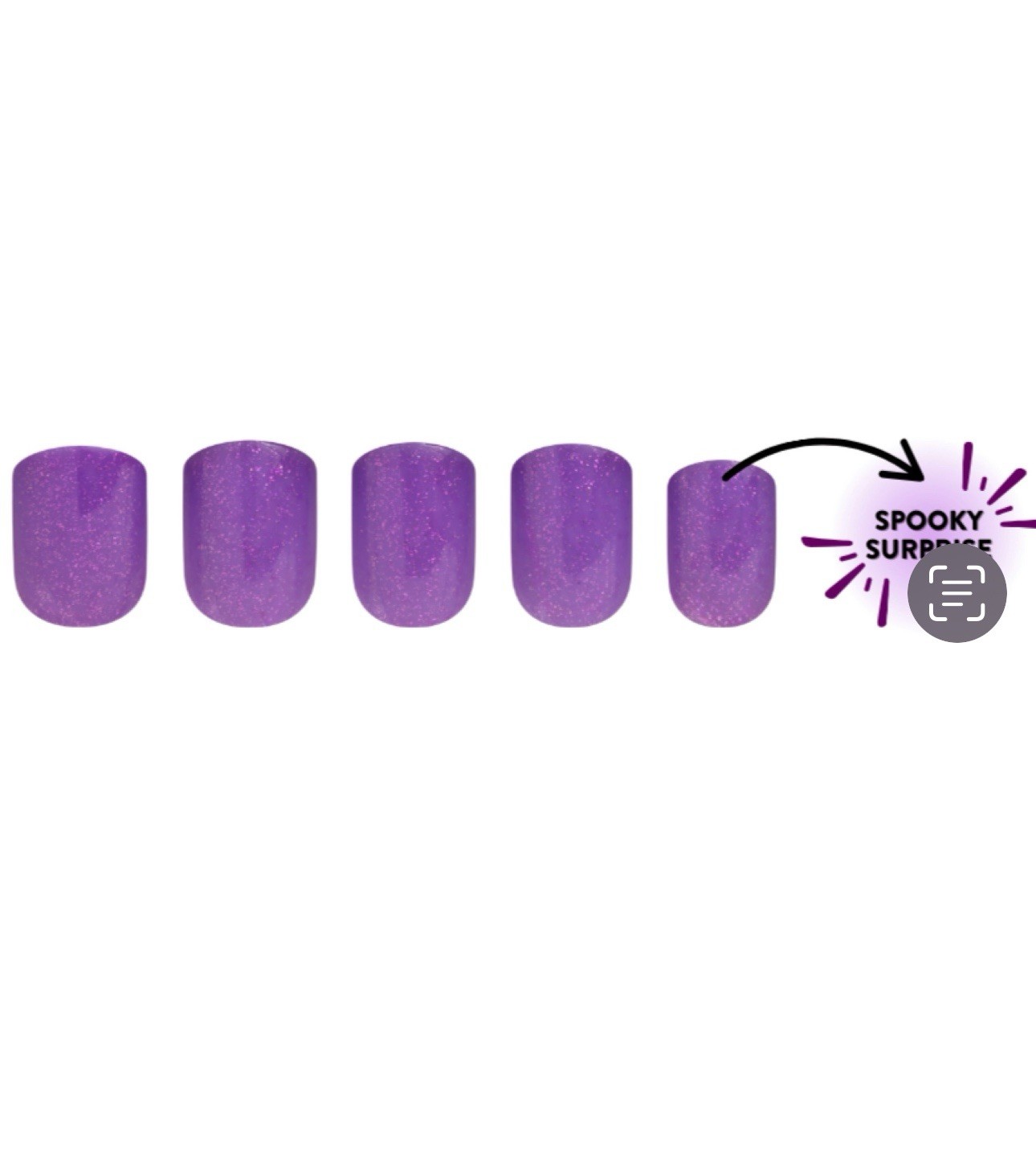 Red Aspen Halloween Short Square Purple Glitter UV Glow Spooktacular Sidonia B6f