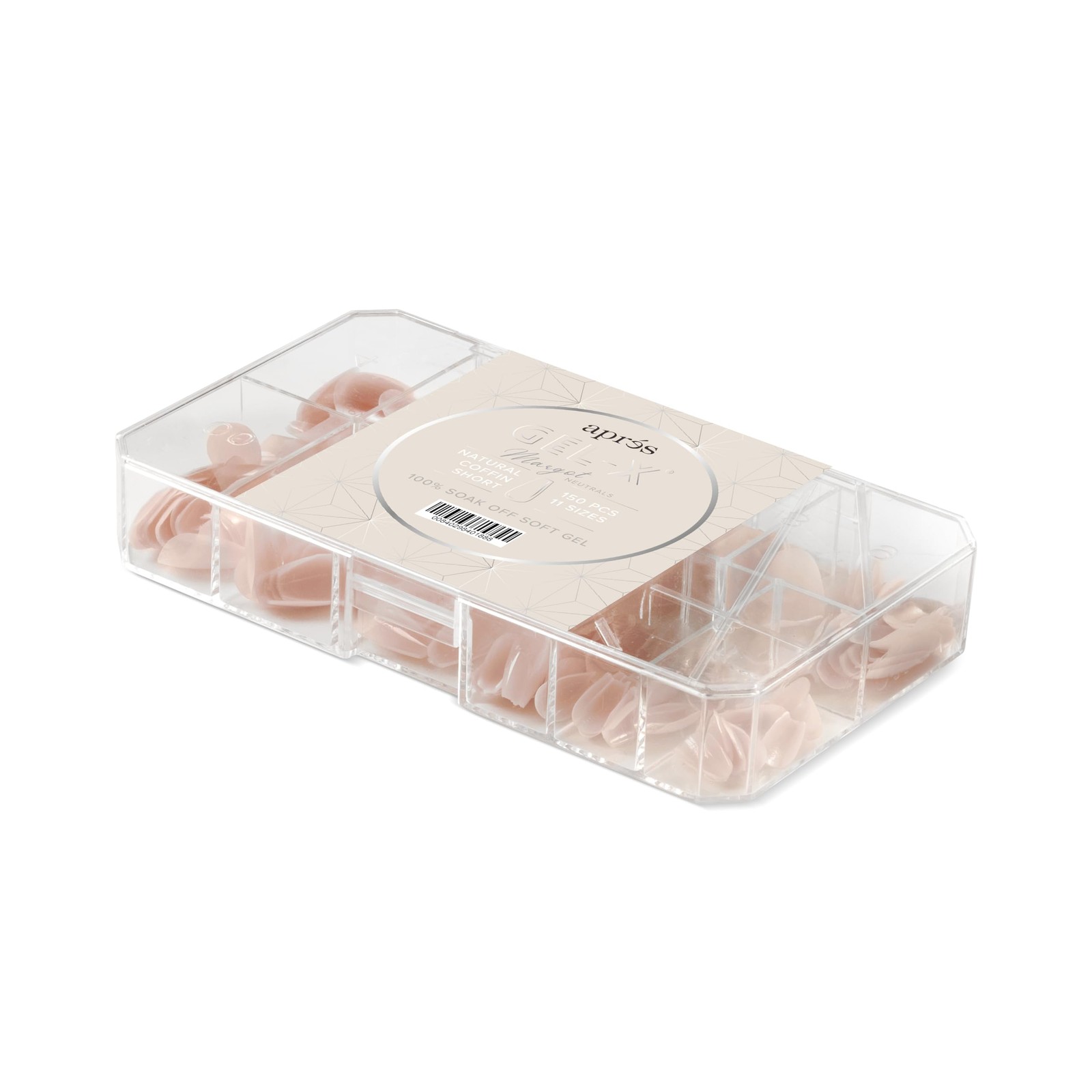 Apres Neutrals Gel-X Margot Box Of Press On Nails, 11 Sizes 00-9, Soft Gel Na…