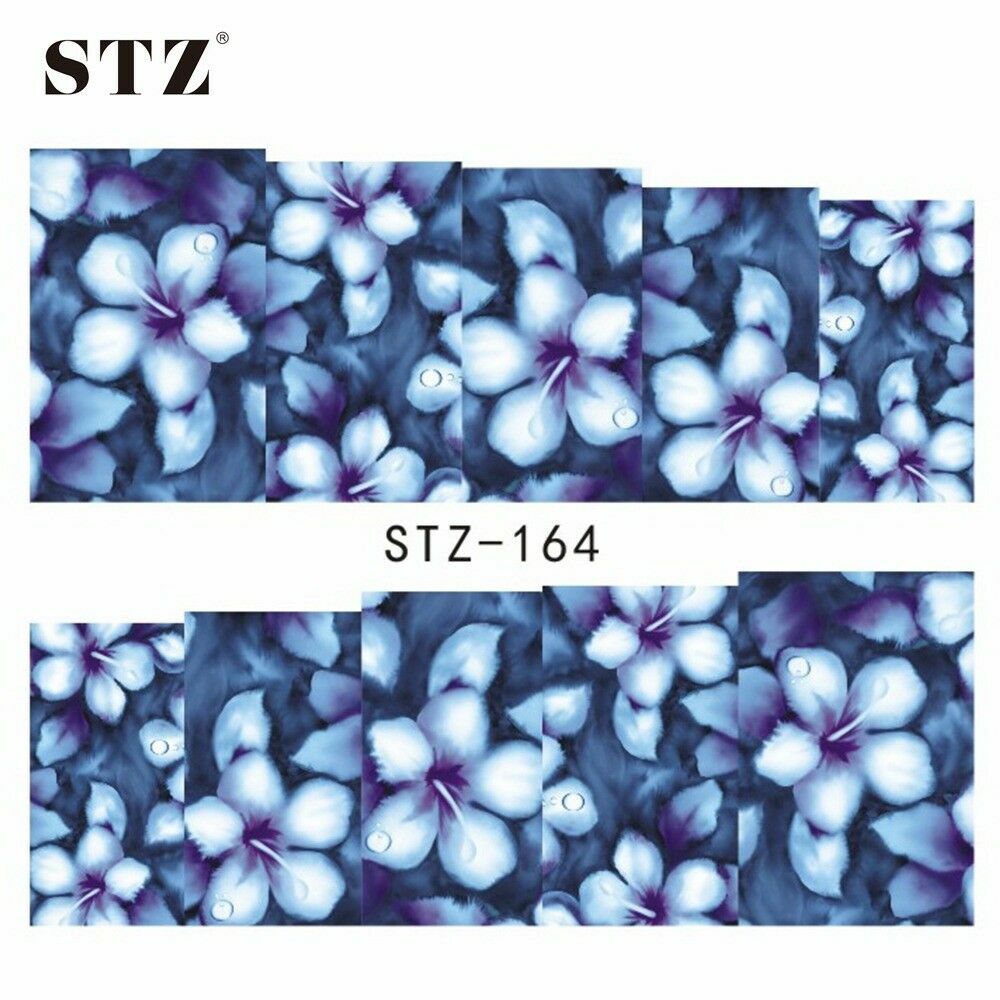 Full Wrap Water Transfers Nail Art Decals Flower Clock Leaf Bow Decoration NS11
