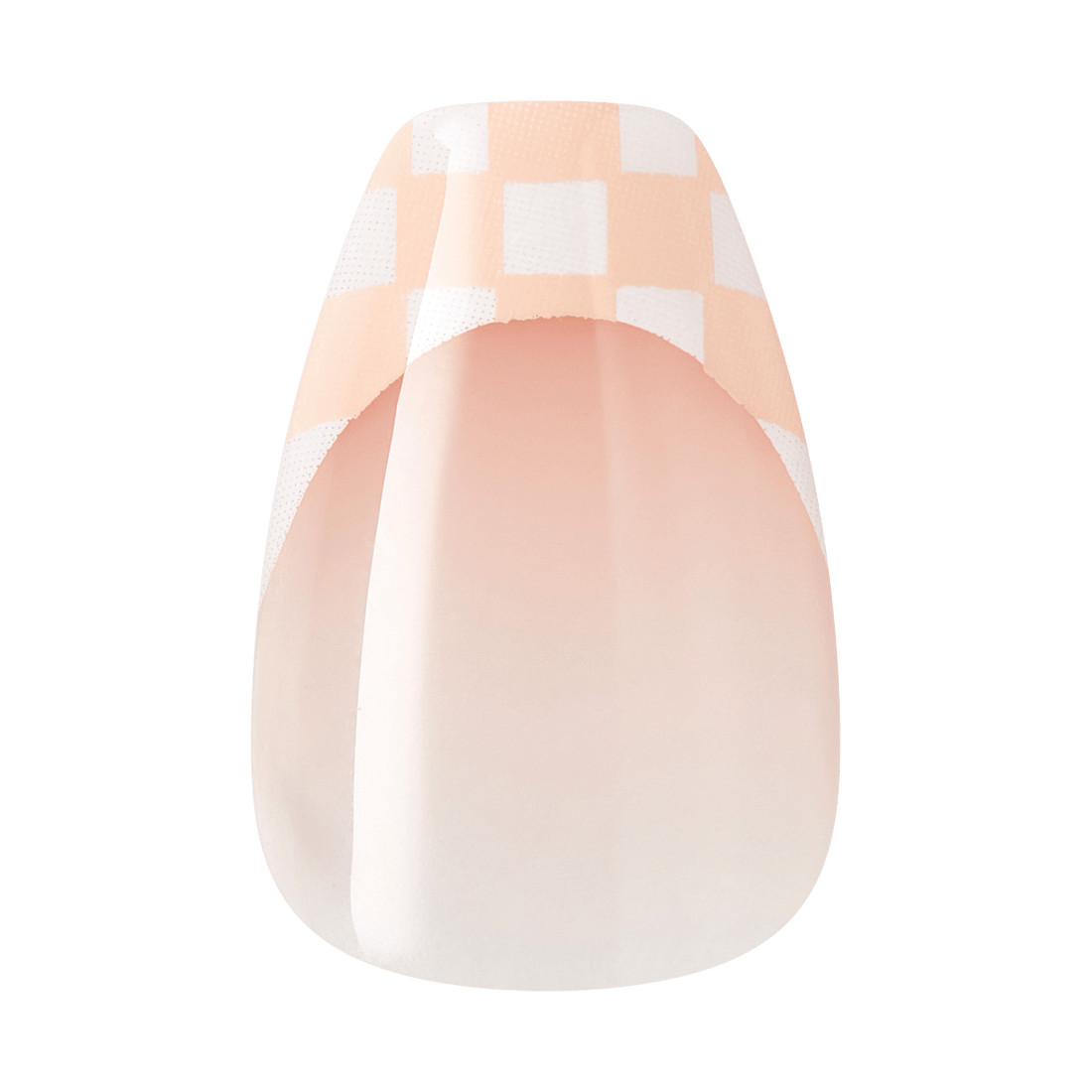 KISS 32 GLUE ON NAILS VALENTINES DAY CHEERS PINK SHORT COFFIN WITH WHITE HEARTS