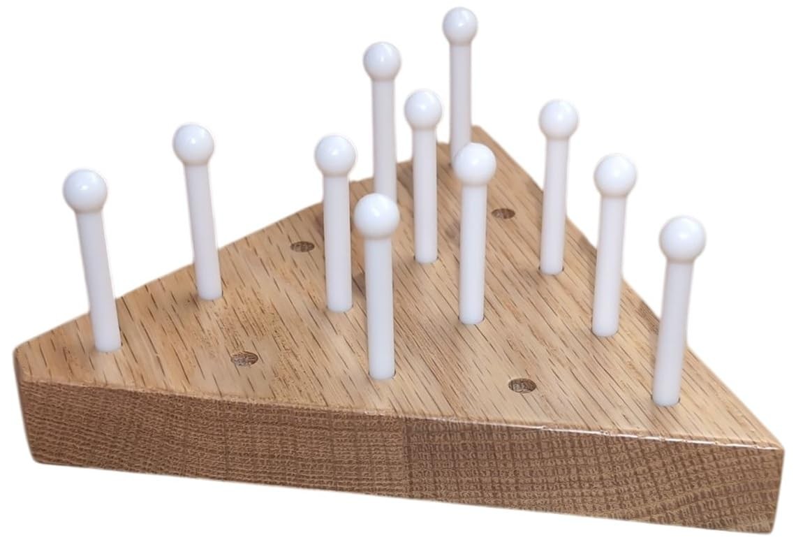 Solid Oak Wooden Peg Game Tricky Triangle, Classic Small, Natural