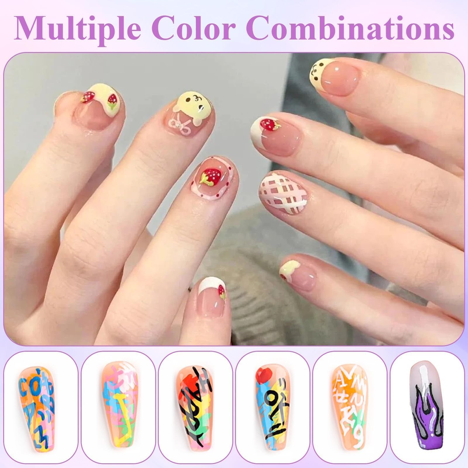 Nail Art Pens Set 12 Colors 3D Markers for Gel Nails & DIY Manicure Tools