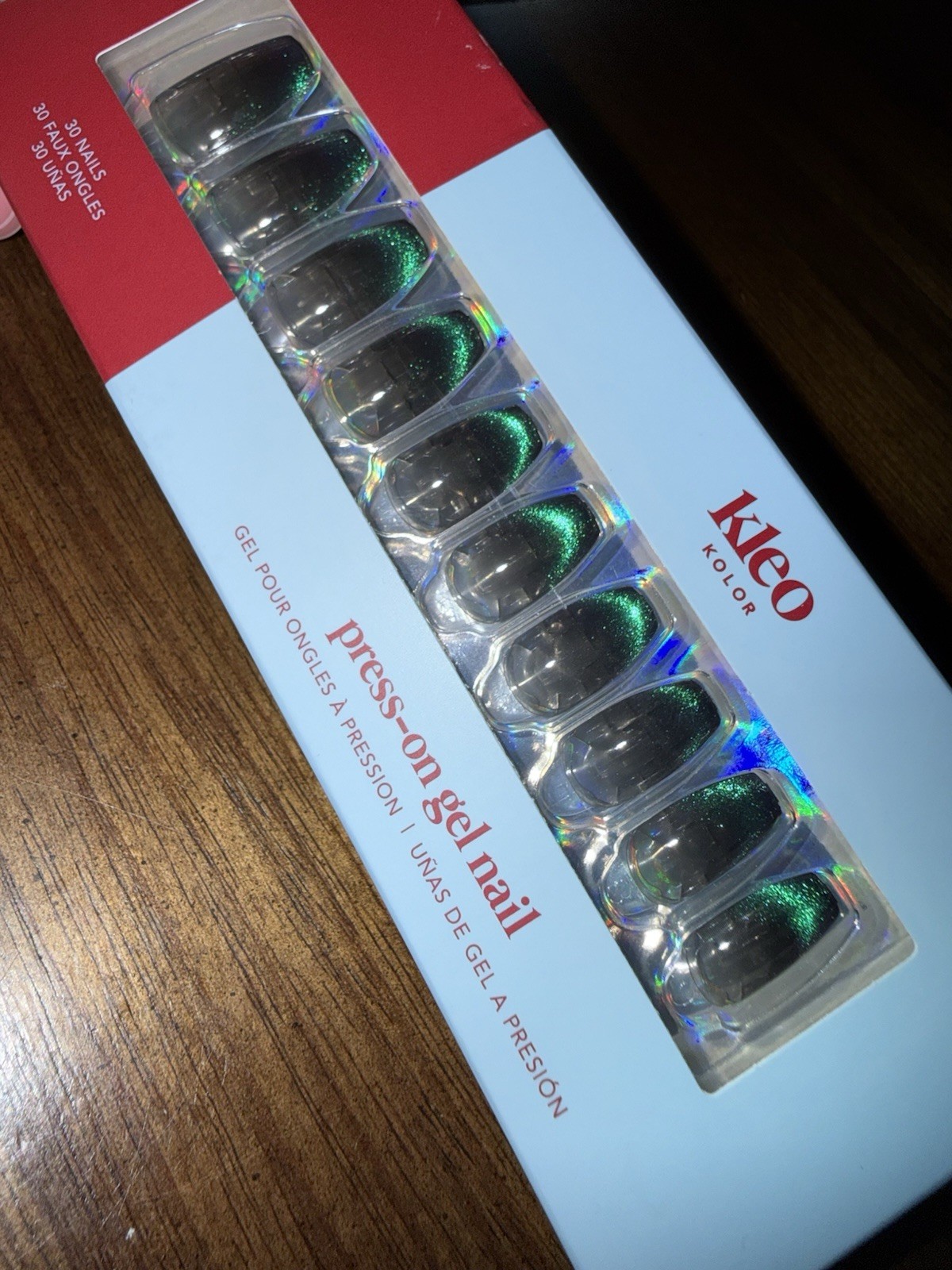 New Kleo Kolor Press-On Gel Nails – Midnight Melt – Long Coffin