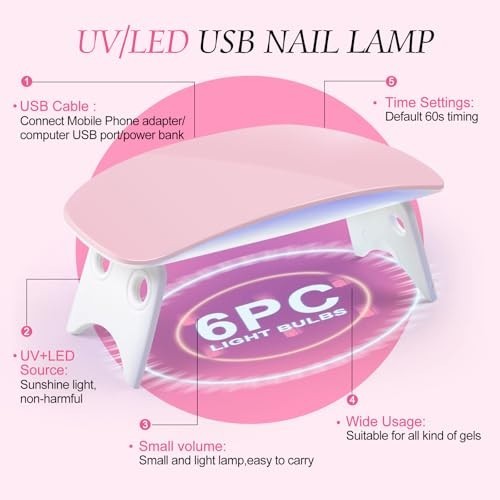 Professional Acrylic Nail Kit with Drill & UV Light – 3PC Powder, 24PC Glitter,