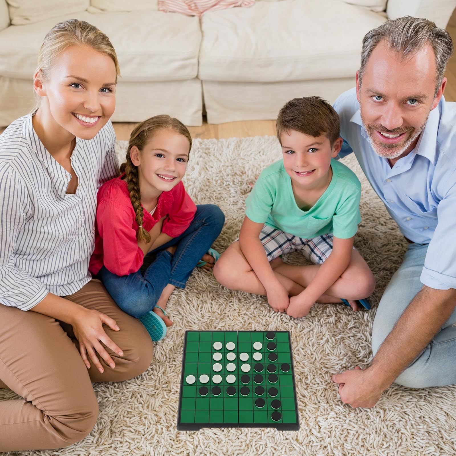 MusicTree Magnetic Reversi 7.56 x x 1.16 inches, White, Black, Green