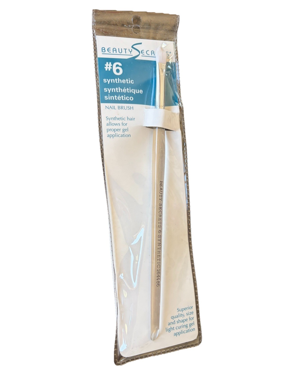 Beauty Secrets #6 Synthetic Nail Brush Synthetic Hair White for Gel Nail Art