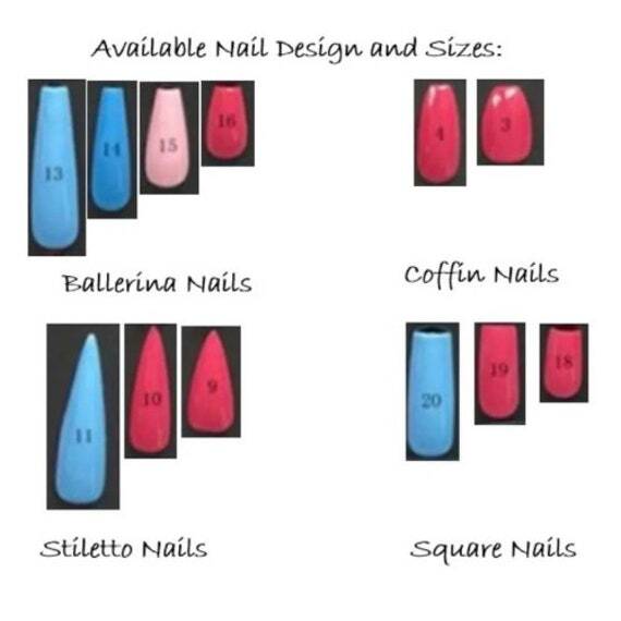 Blue Topaz Nail + Custom Box | Stiletto Nail | Press-On Nail | Medium or Large