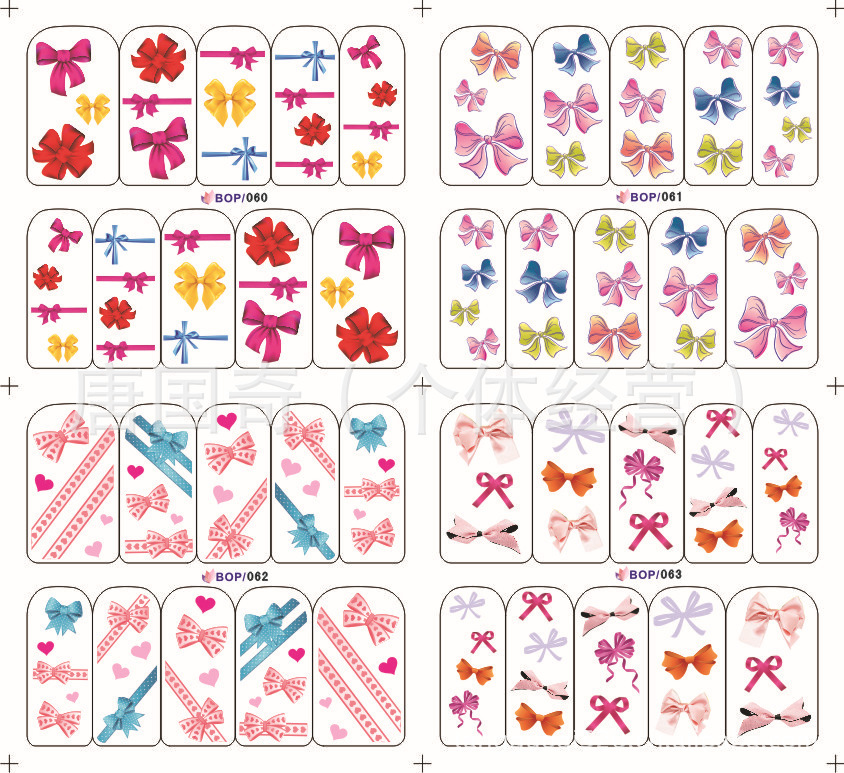1PC 4SETS DIY Christmas Halloween Bow Nail Art Wrap Sticker Decals Adhesive Gift