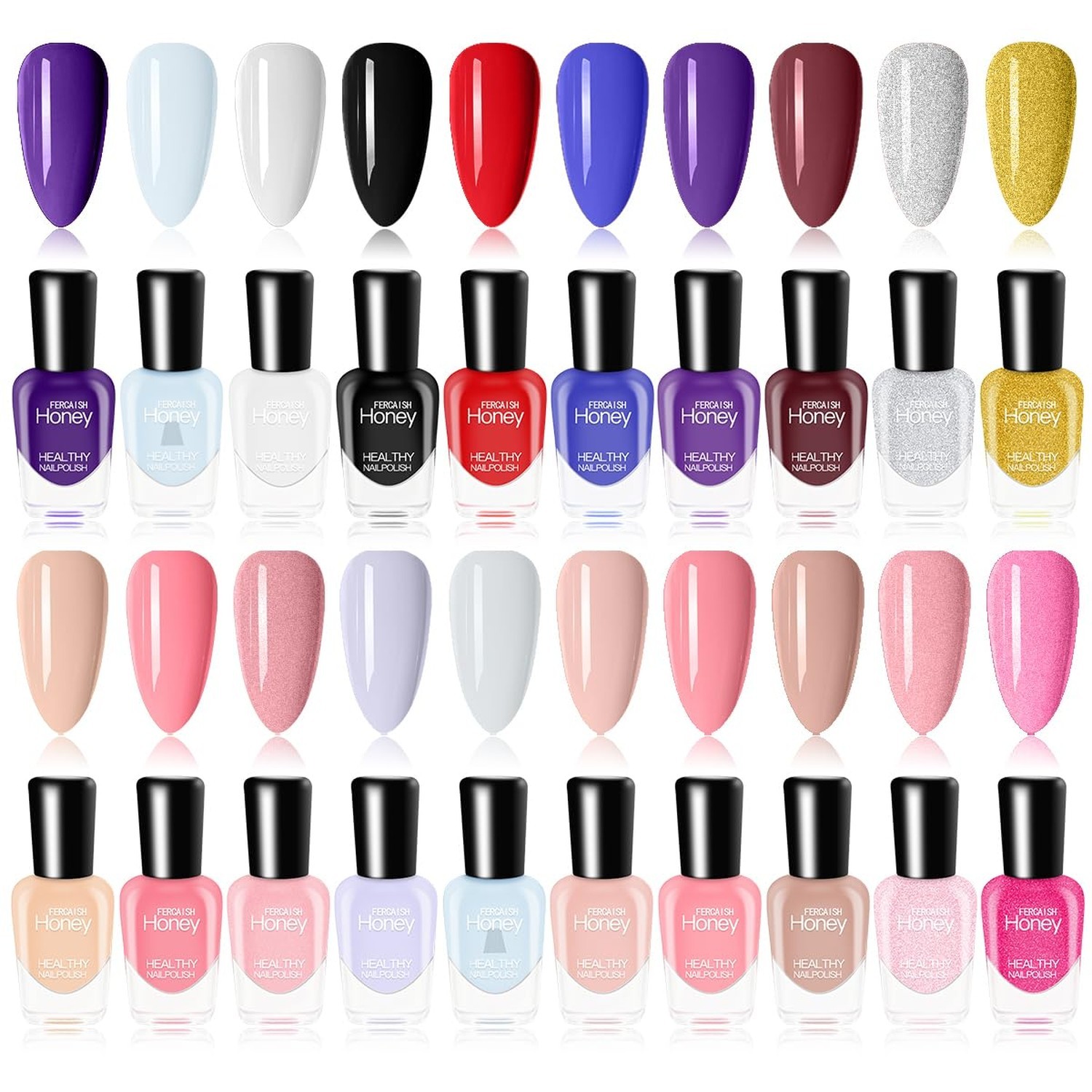 FERCAISH 20 Bottles Non Toxic Nail Polish Set, Eco-Friendly Easy Peel Off and…