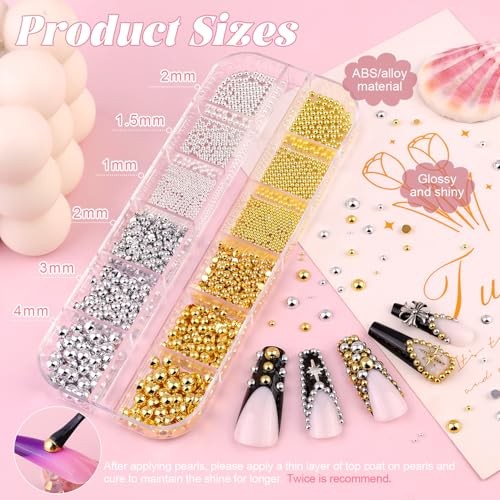 10000Pcs Colorful Nail 01 Colorful Rhinestones and Pearls Nail Beads