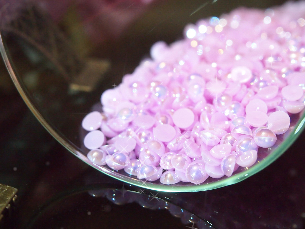 【AB】 FLAT BACKED HALF PEARLS – ASSORTED SIZE/COLOR NAIL ART SCRAPBOOK BEAD CRAFT