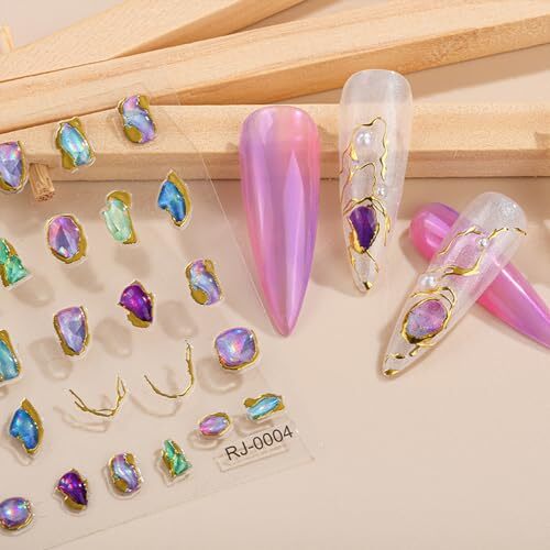 5D Gem Nail Art Sticker Decals Nail Art Rhinestone Self Adhesive Crystal Style2