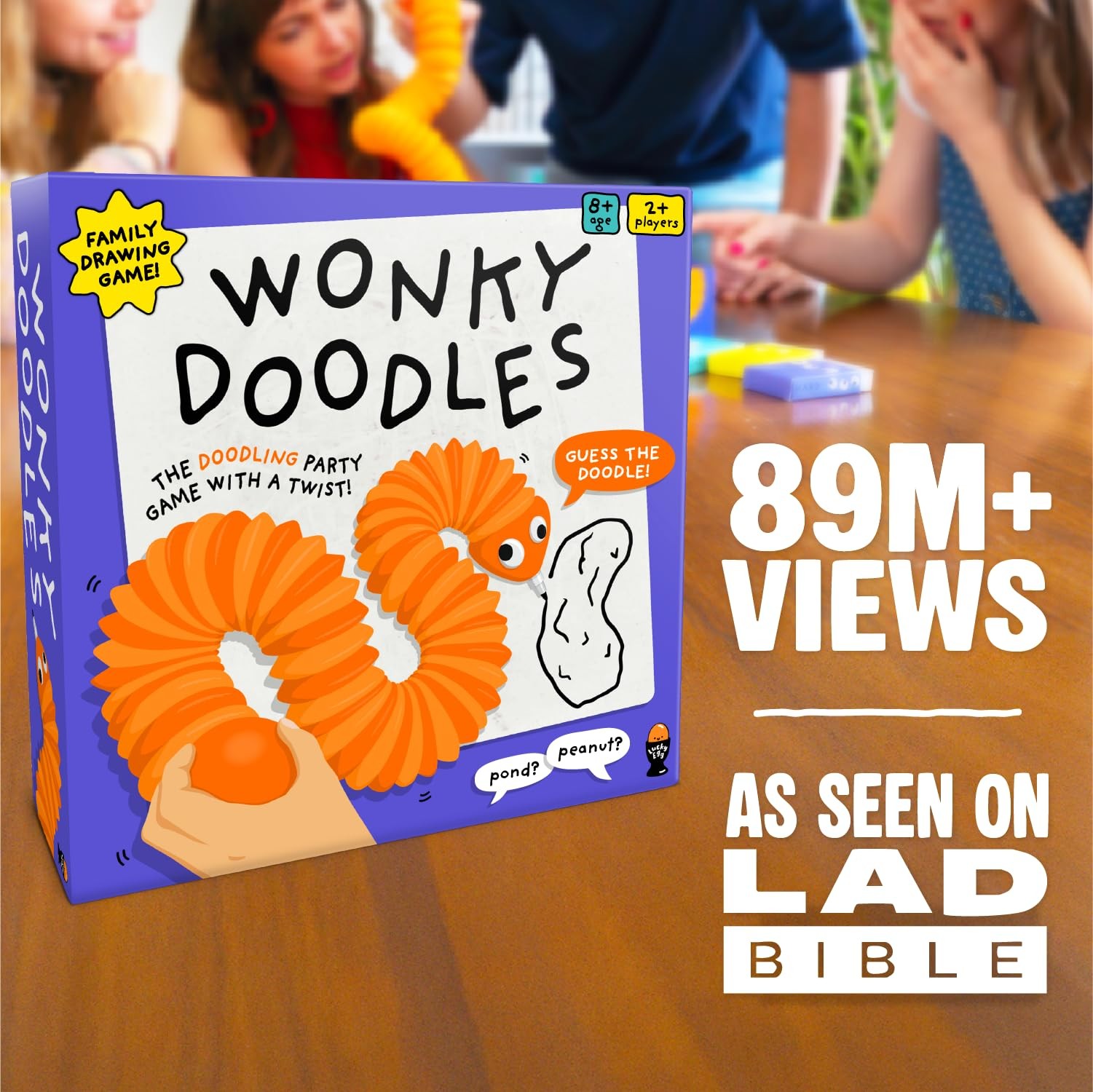 Lucky Egg Wonky Doodles – Hilarious 9 inches x 8.5 inches, Orange and White