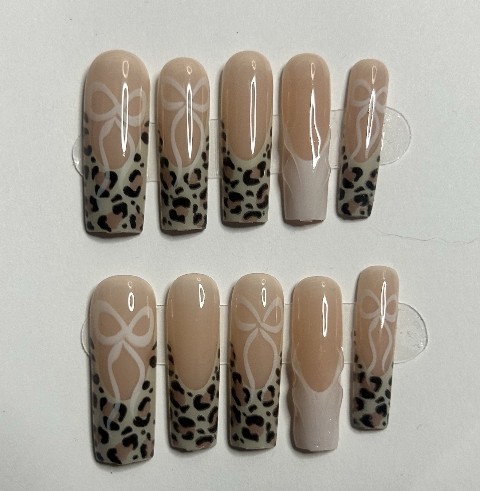 Lot of 2 Square 10pc Handmade Press-On Nails NEW size *small **